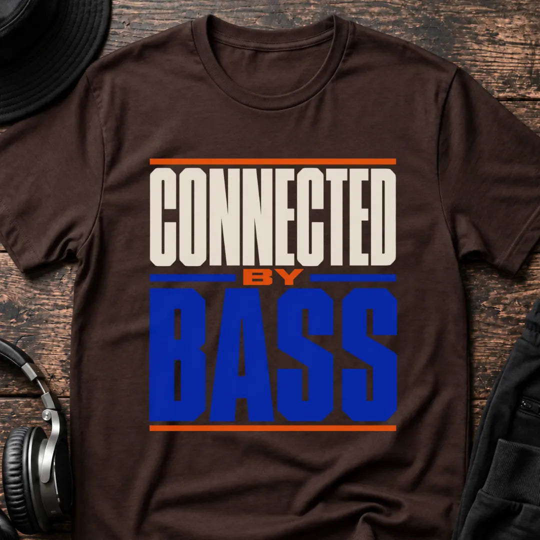 Connected by Bass DnB T-Shirt flat lay by QUASIKERN