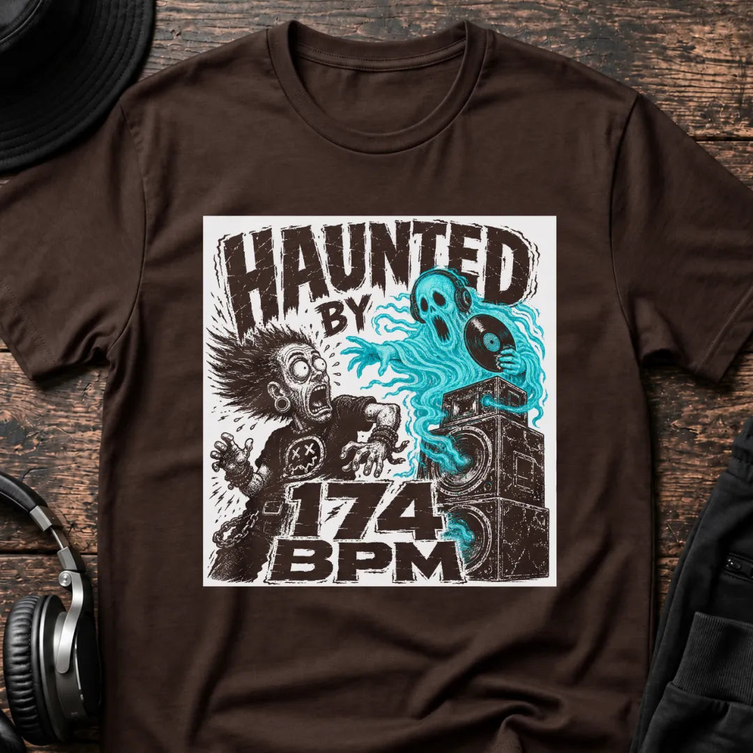 Haunted by 174 BPM DnB T-Shirt flat lay by QUASIKERN