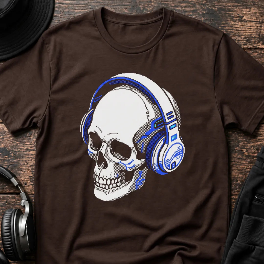 Skull Frequency DnB T-Shirt flat lay by QUASIKERN