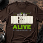 Keep The Underground Alive Jungle T-Shirt flat lay by QUASIKERN