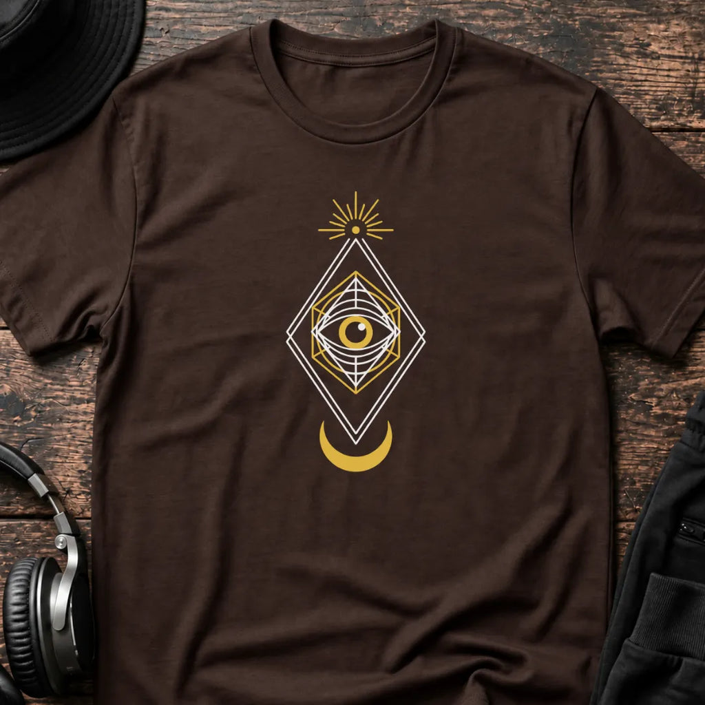 Lunar Eye Rave T-Shirt flat lay by QUASIKERN