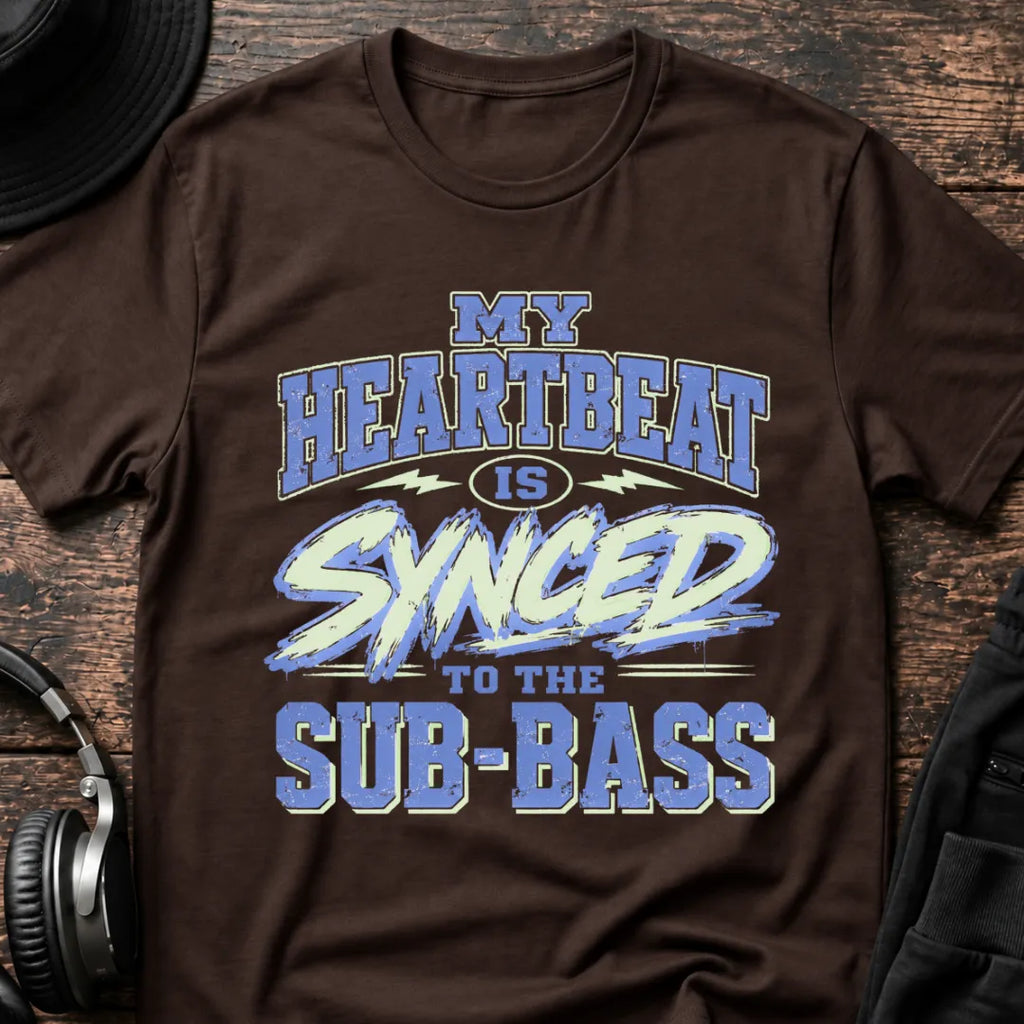 Synced Heartbeat DnB T-Shirt flat lay by QUASIKERN