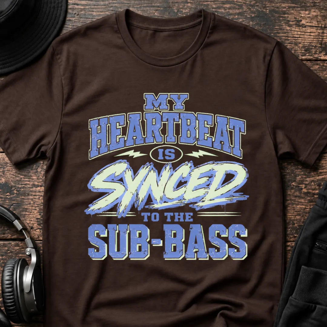 Synced Heartbeat DnB T-Shirt flat lay by QUASIKERN