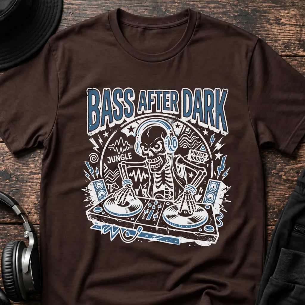 Bass After Dark Jungle T-Shirt flat lay by QUASIKERN