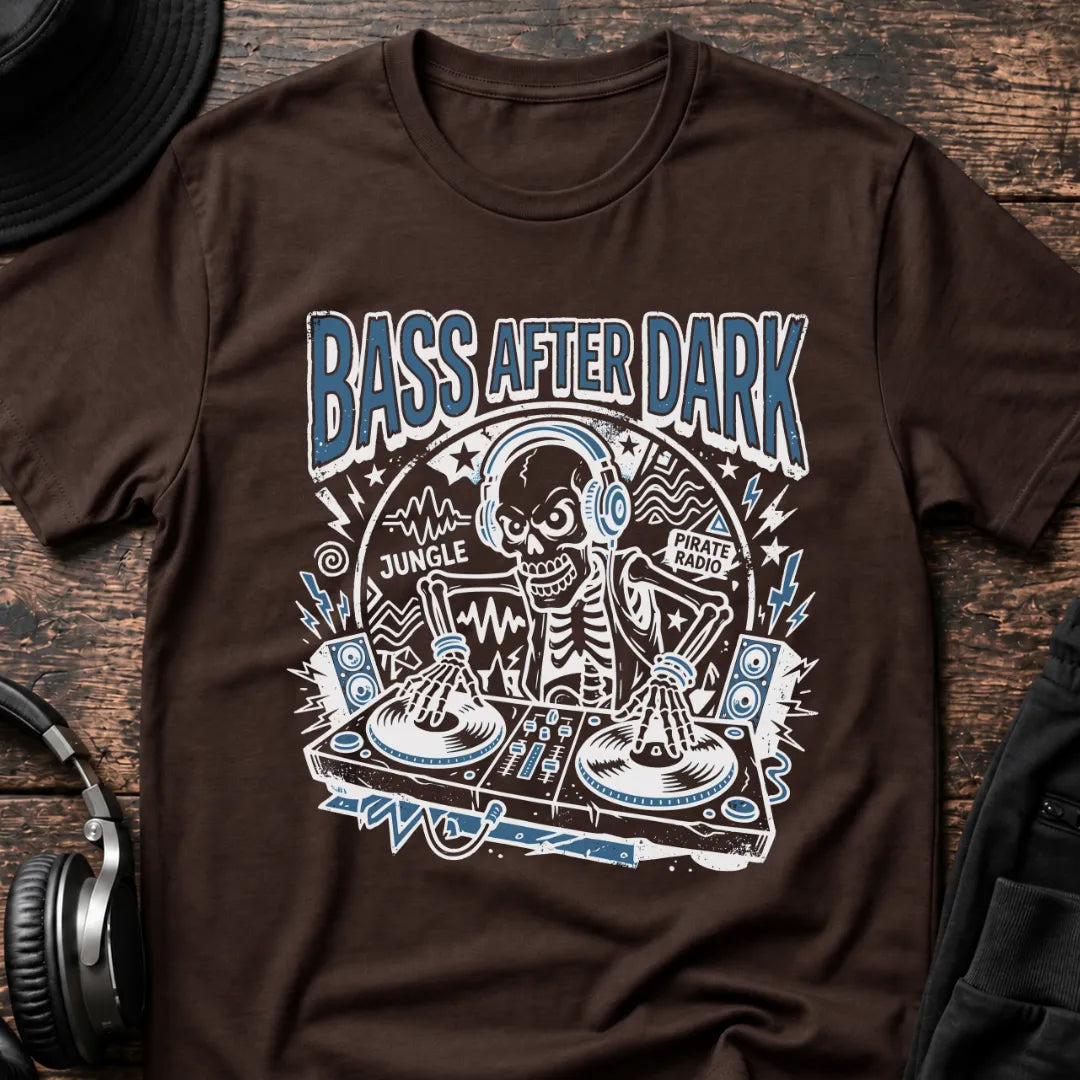 Bass After Dark Jungle T-Shirt flat lay by QUASIKERN