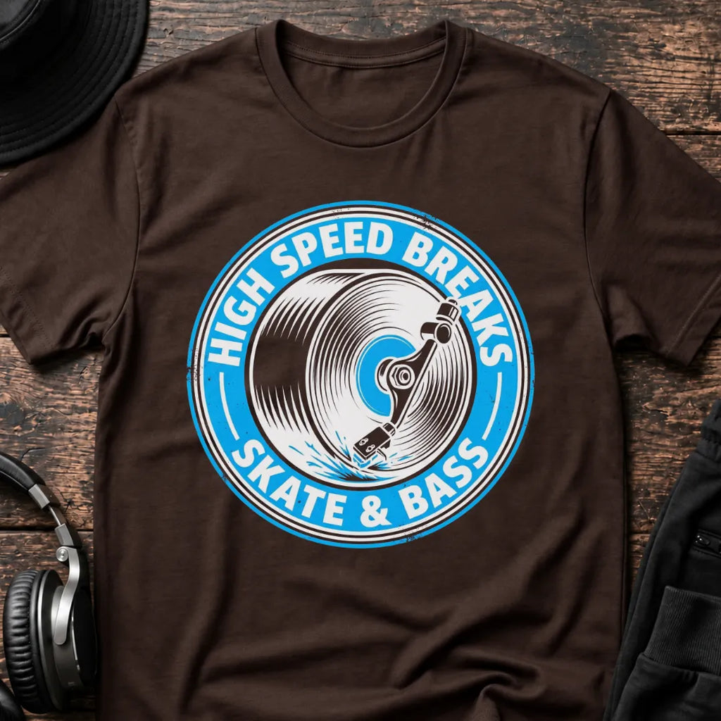 Skate & Bass DnB T-Shirt flat lay by QUASIKERN