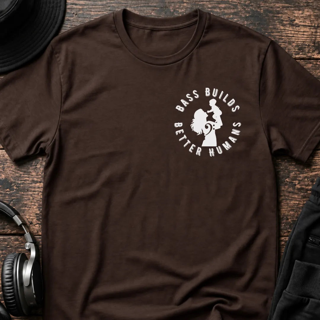Bass Builds Better Humans Ed. 2 DnB T-Shirt flat lay by QUASIKERN