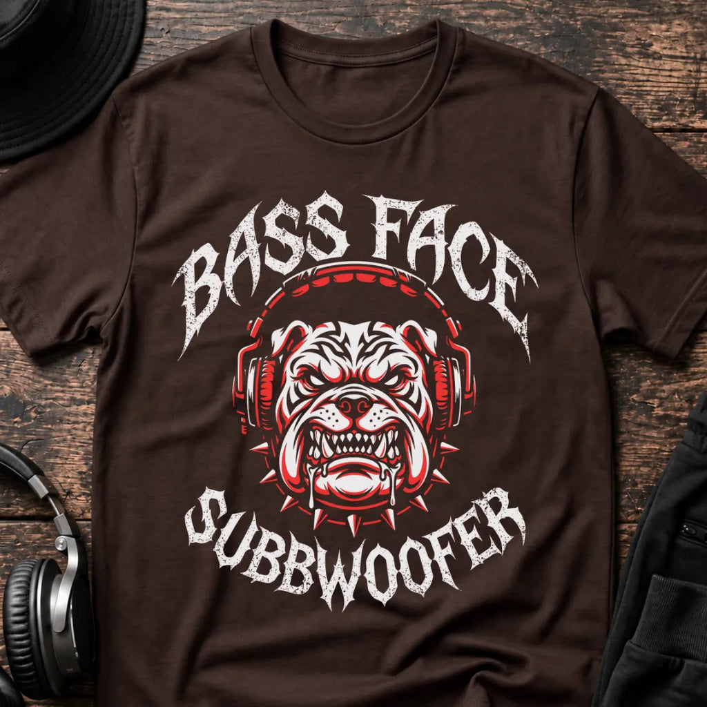 Bass Face Subwoofer DnB T-Shirt flat lay by QUASIKERN