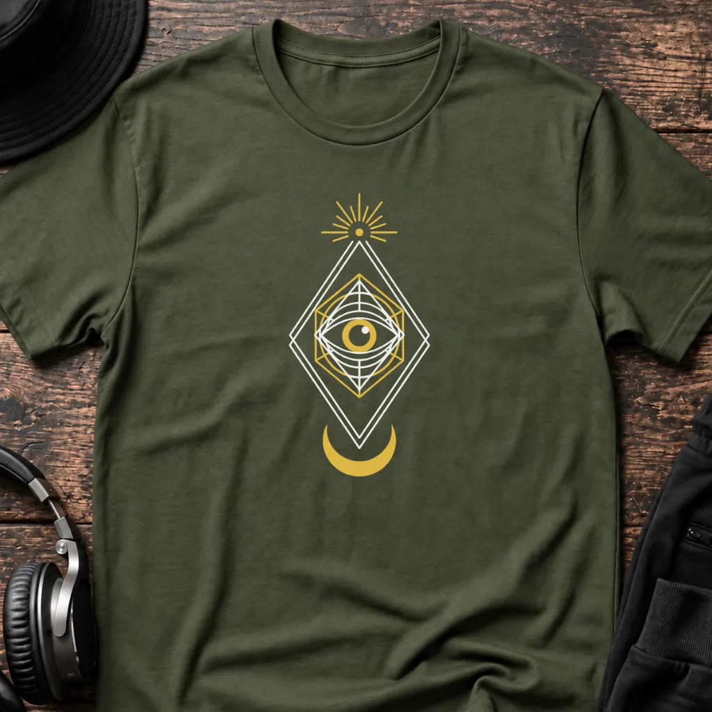 Lunar Eye Rave T-Shirt flat lay by QUASIKERN