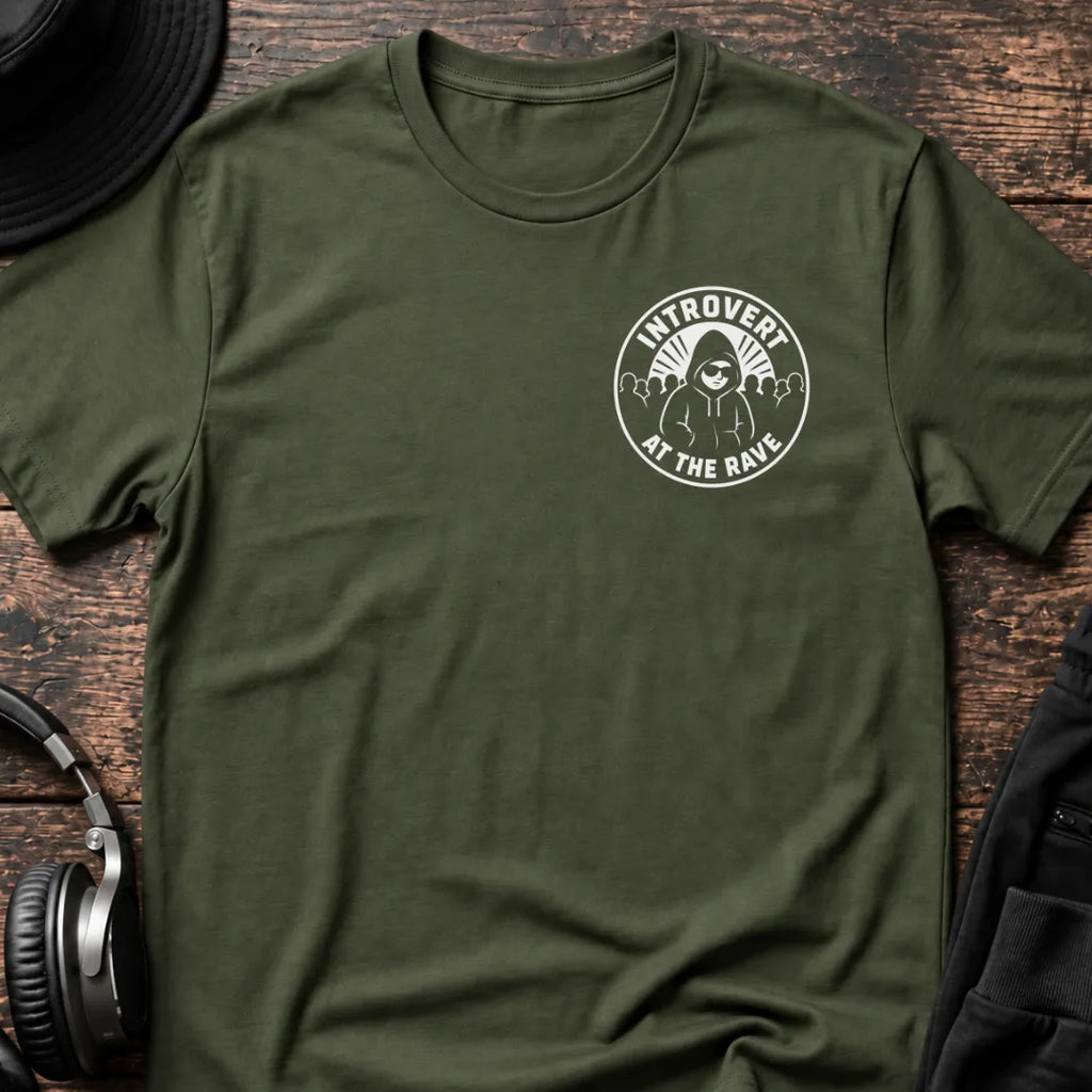 Introvert At The Rave T-Shirt flat lay by QUASIKERN