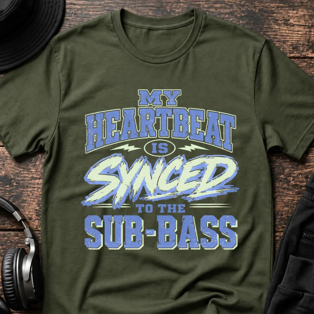 Synced Heartbeat DnB T-Shirt flat lay by QUASIKERN