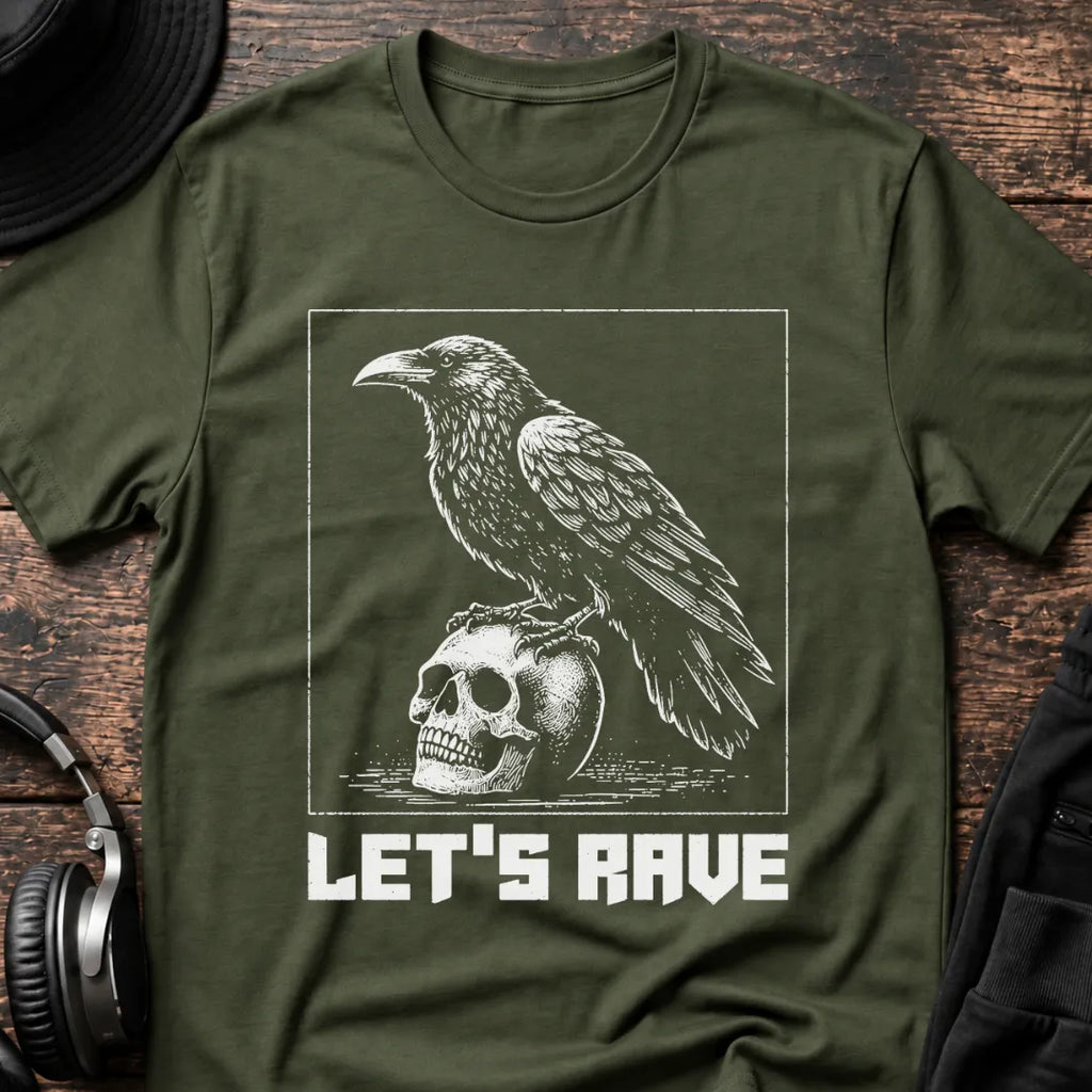 Let‘s Rave T-Shirt flat lay by QUASIKERN