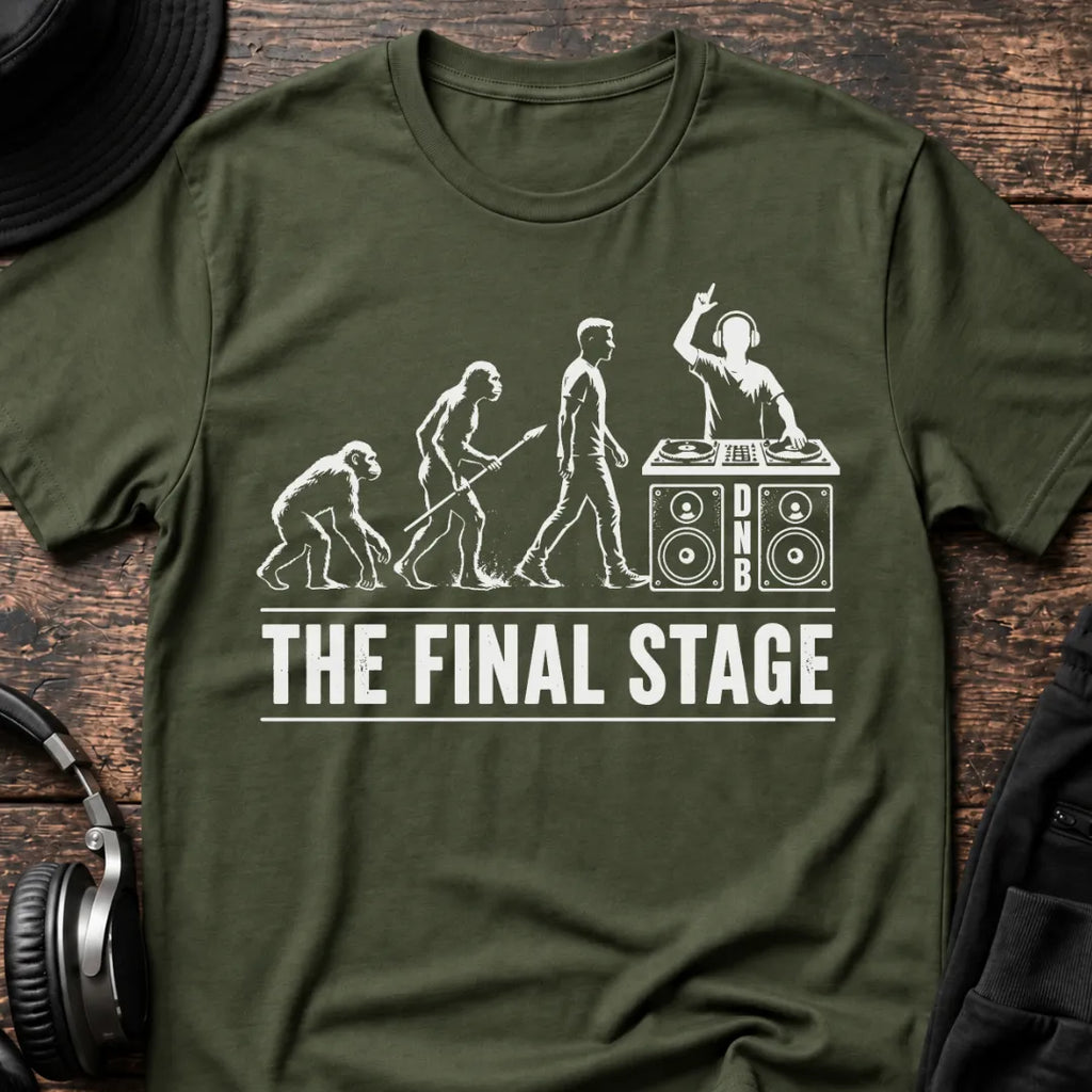 The Final Stage DJ T-Shirt flat lay by QUASIKERN