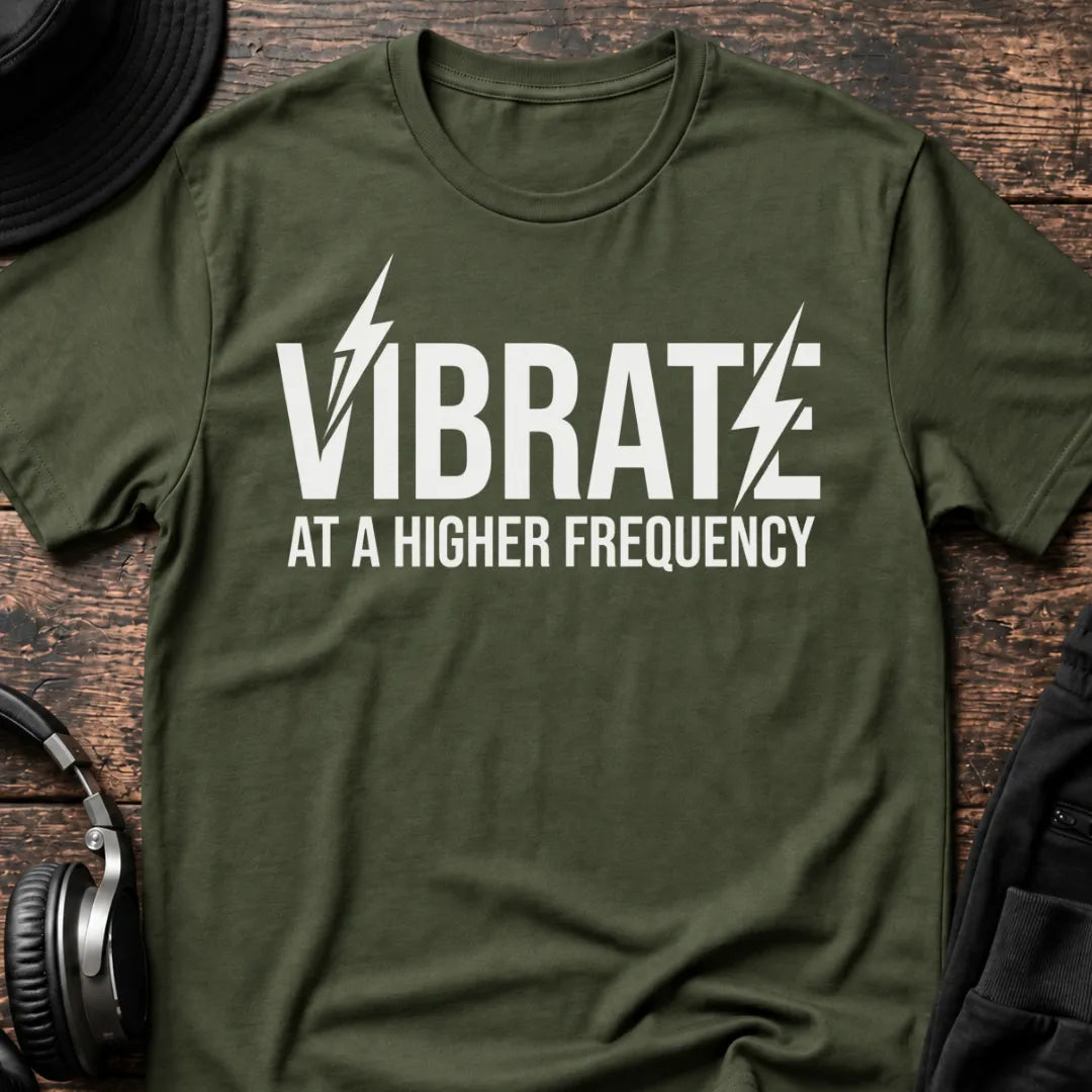Higher Frequency DnB T-Shirt flat lay by QUASIKERN
