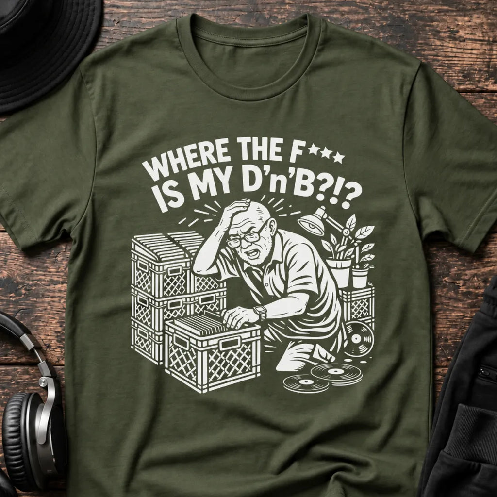 Where is my DnB T-Shirt flat lay by QUASIKERN