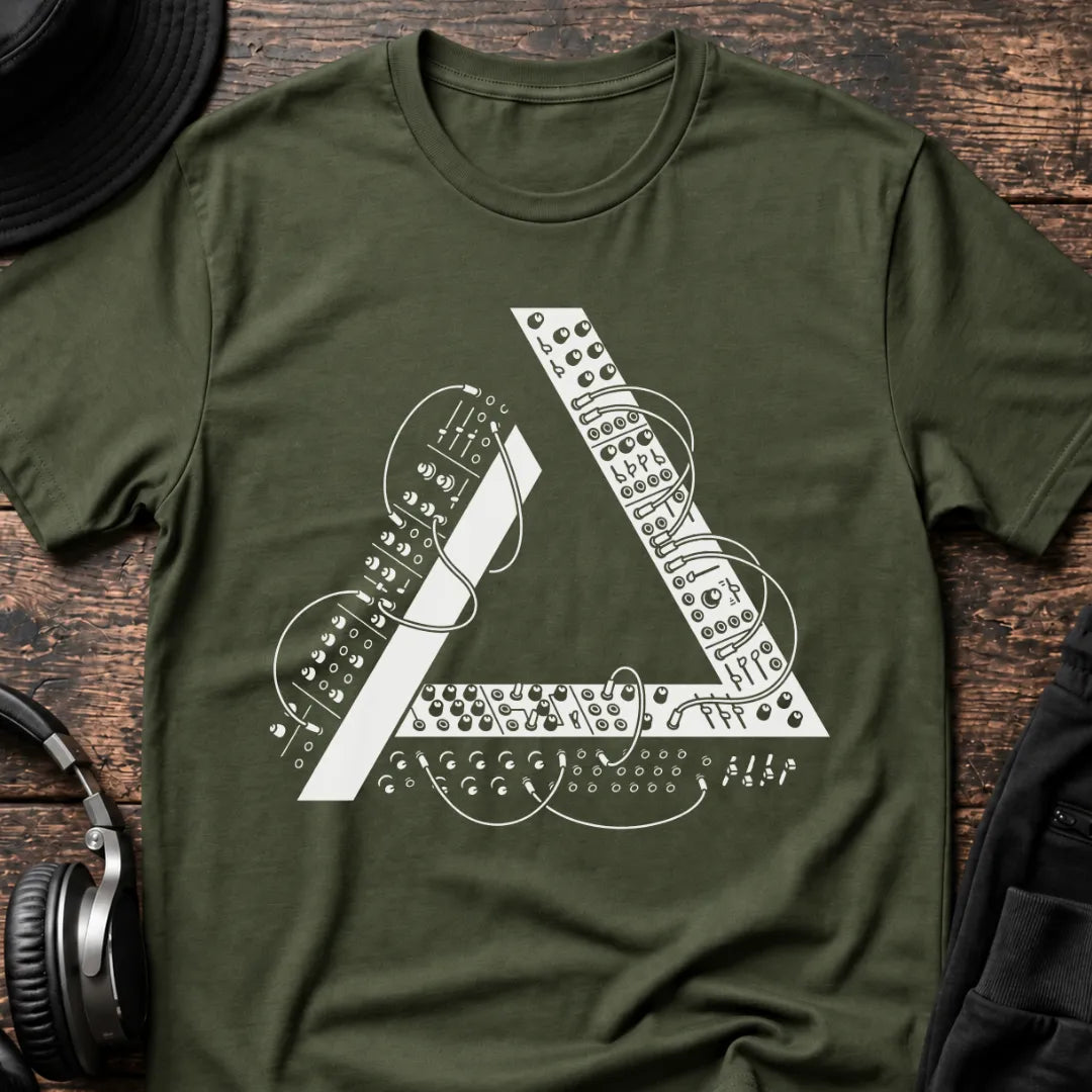 Trinity Console DJ T-Shirt flat lay by QUASIKERN