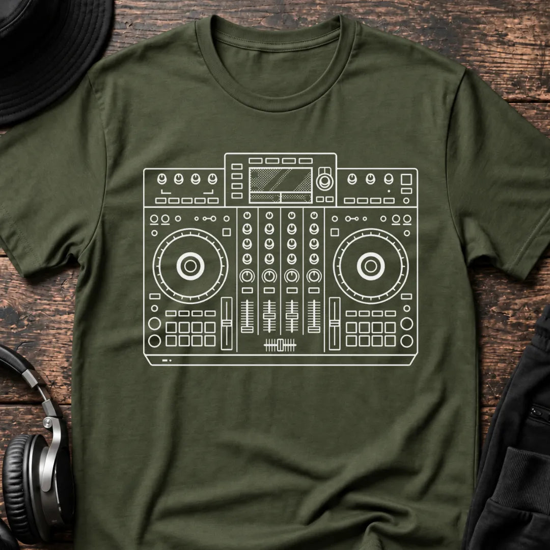 Dark Deck DnB T-Shirt flat lay by QUASIKERN