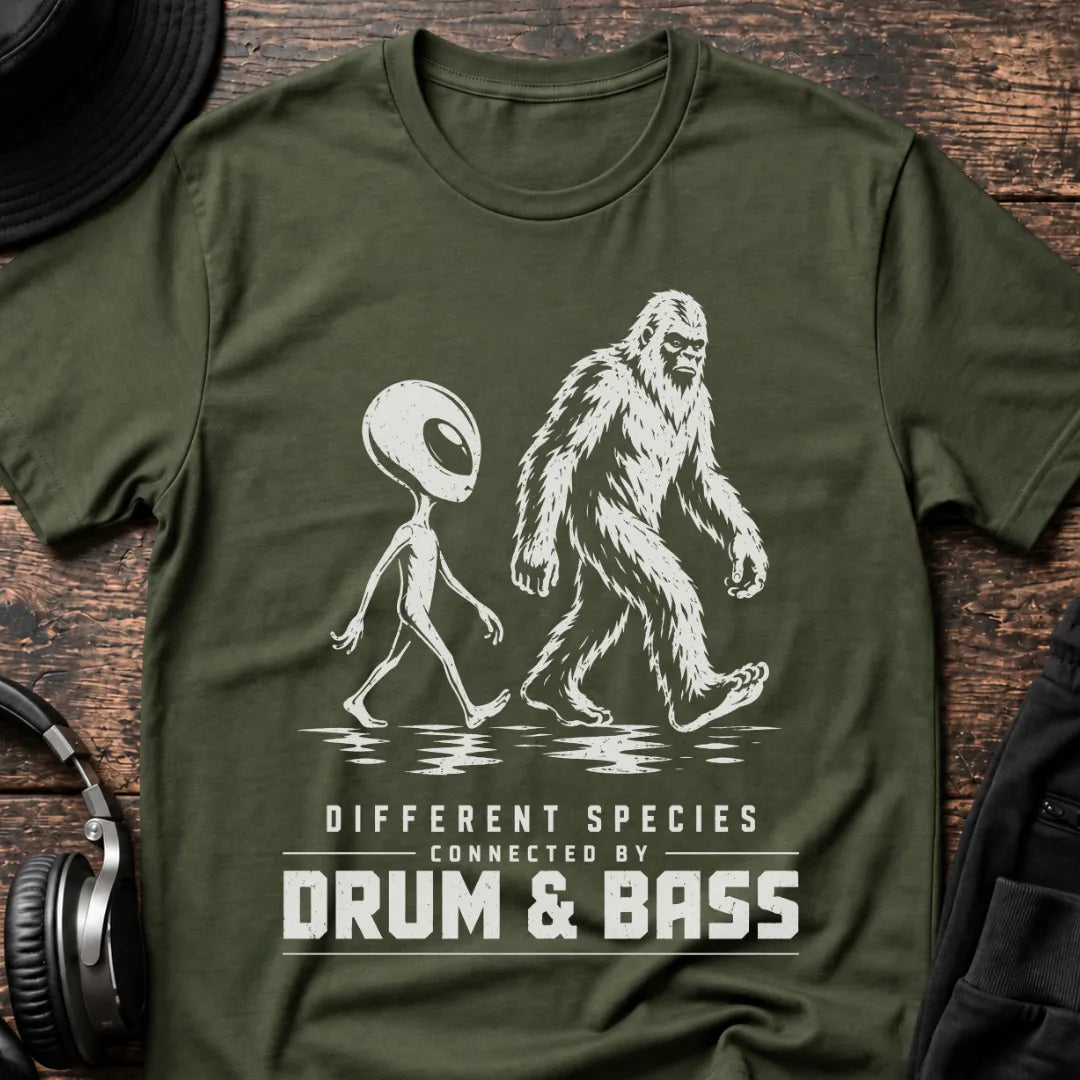 Different Species Connected by DnB T-Shirt flat lay by QUASIKERN
