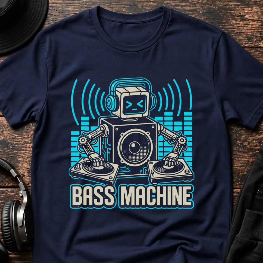 Bass Machine DnB T-Shirt flat lay by QUASIKERN