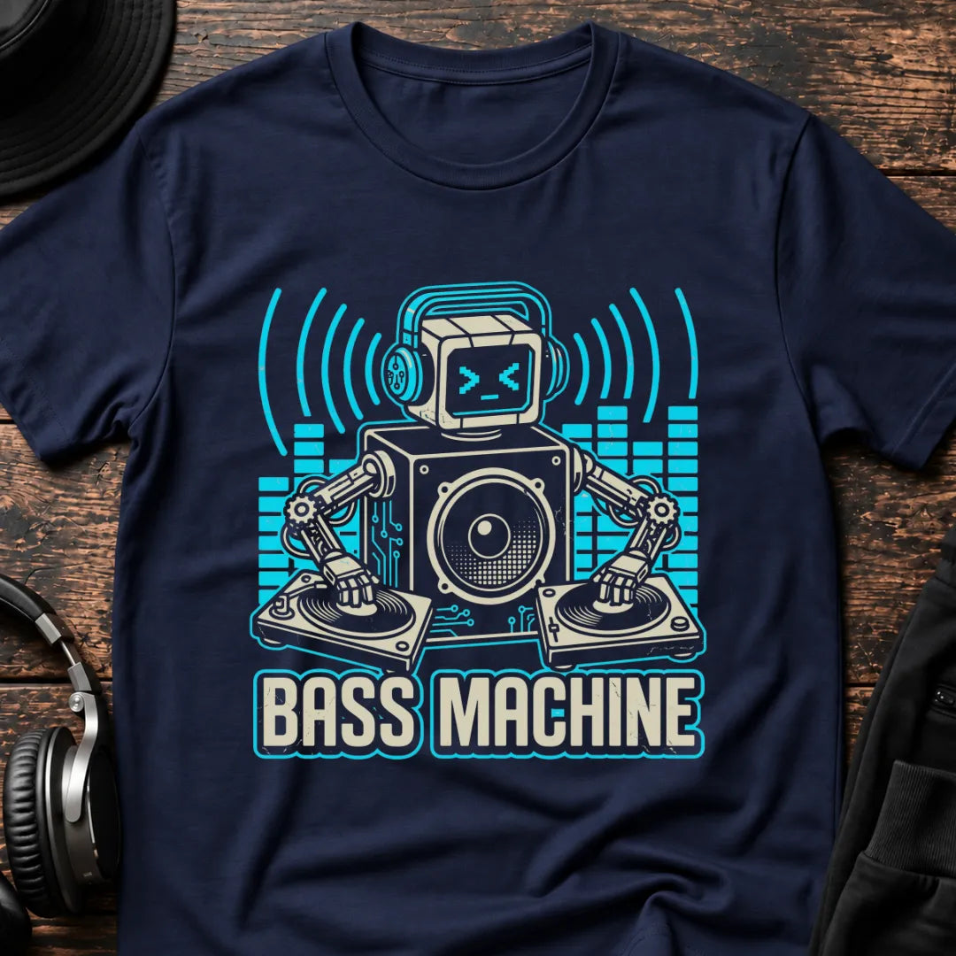 Bass Machine DnB T-Shirt flat lay by QUASIKERN
