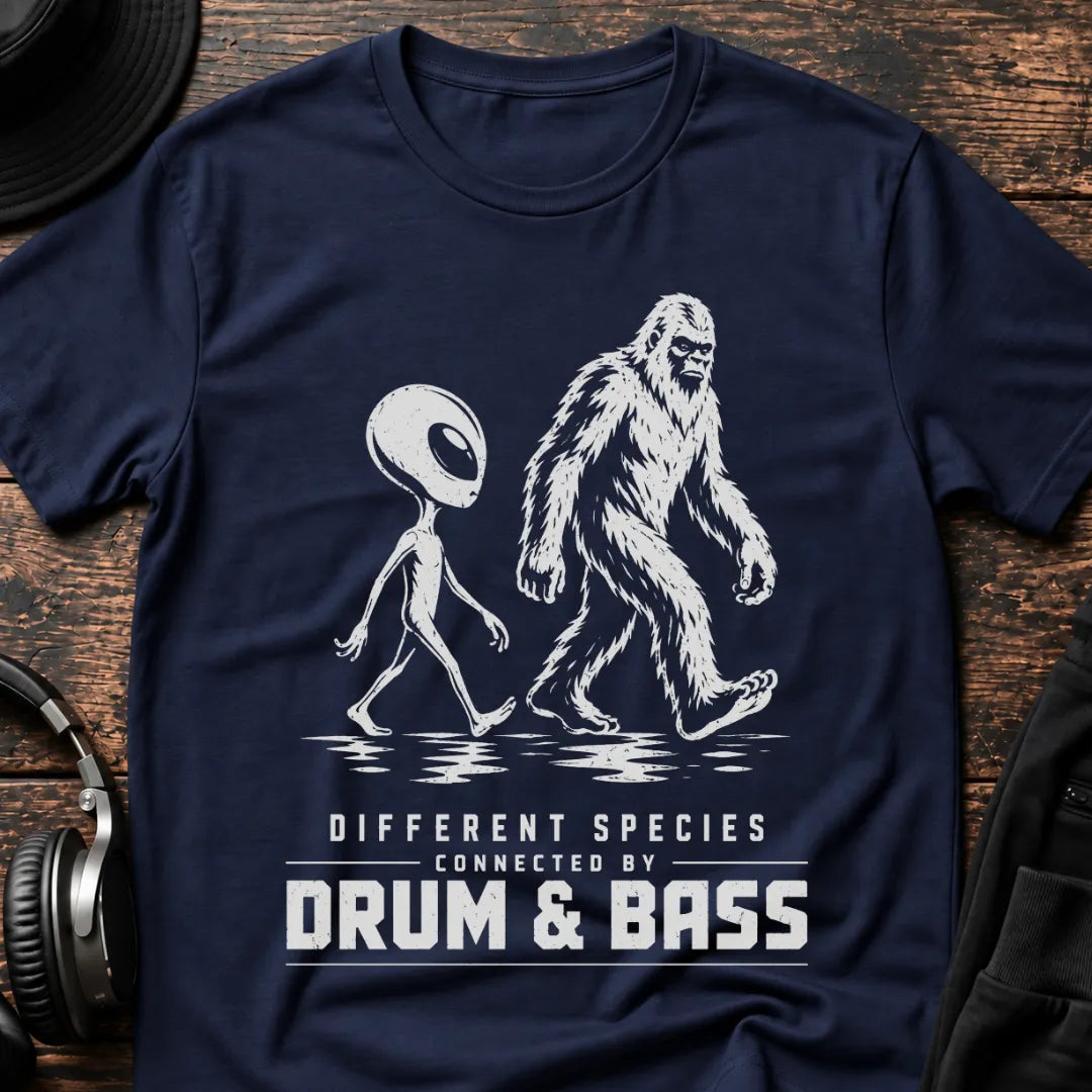 Different Species Connected by DnB T-Shirt flat lay by QUASIKERN