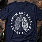 Drum & Bass Inhalation DnB T-Shirt flat lay by QUASIKERN