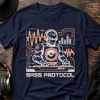 Bass Protocol DnB T-Shirt flat lay by QUASIKERN