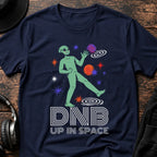 Alien Up in Space DnB T-Shirt flat lay by QUASIKERN
