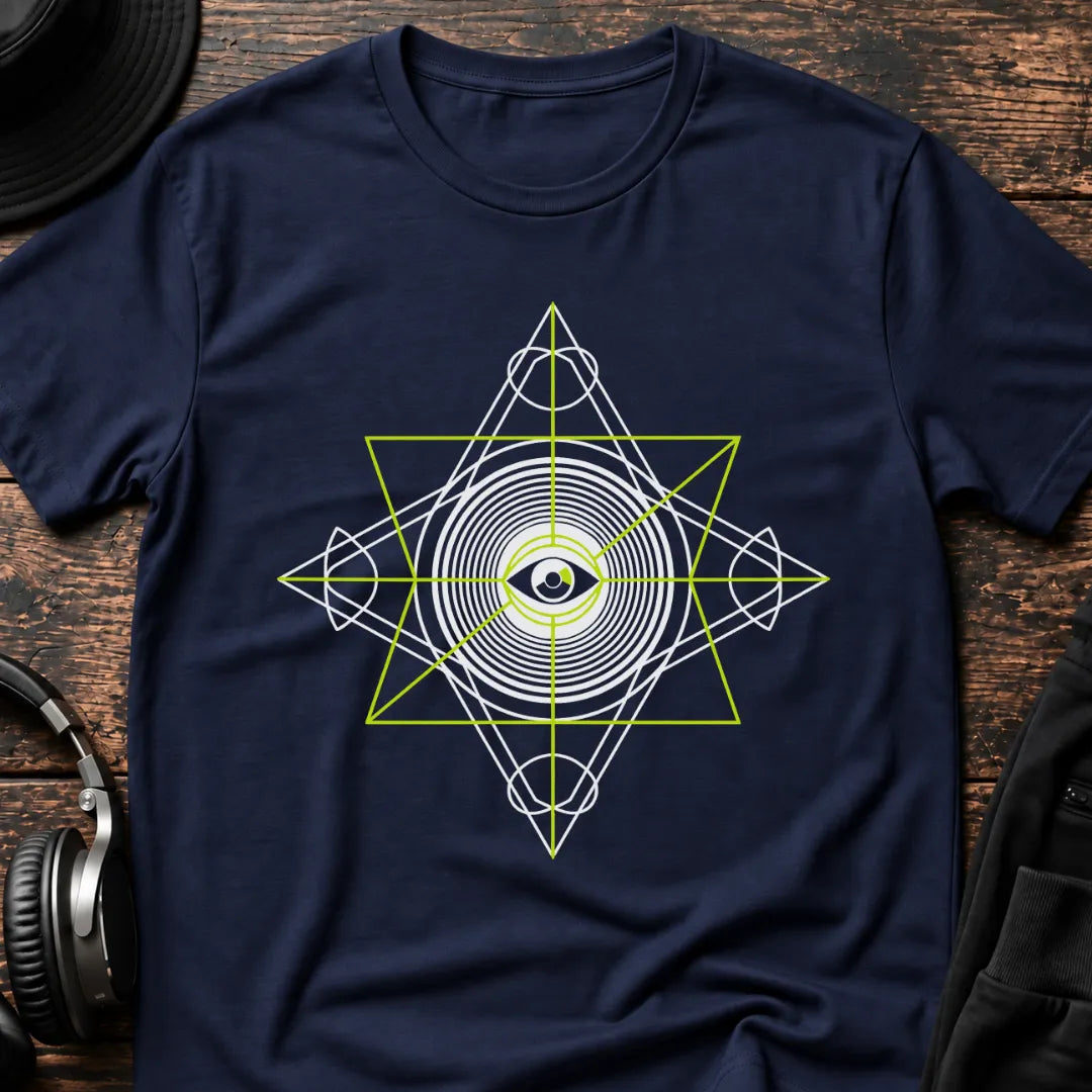 Frequency Vision Rave T-Shirt flat lay by QUASIKERN