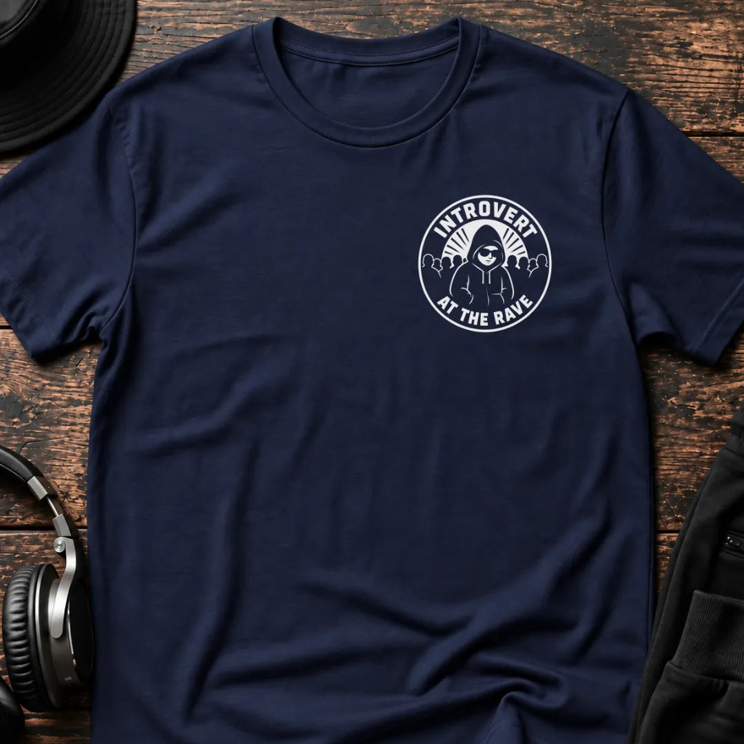 Introvert At The Rave T-Shirt flat lay by QUASIKERN