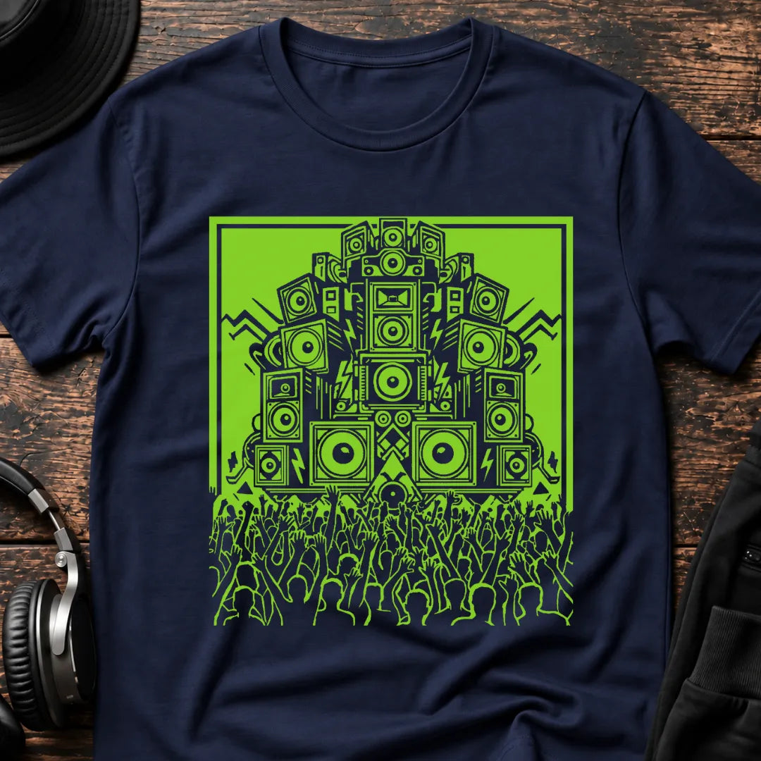 Cult of Rave DnB T-Shirt flat lay by QUASIKERN
