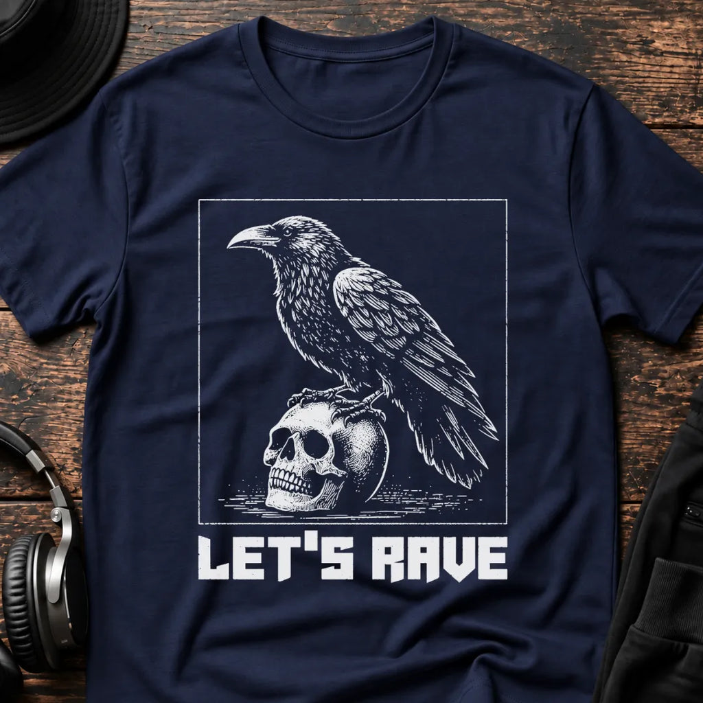 Let‘s Rave T-Shirt flat lay by QUASIKERN