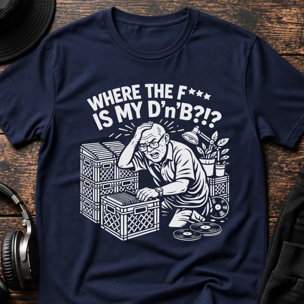 Where is my DnB T-Shirt flat lay by QUASIKERN