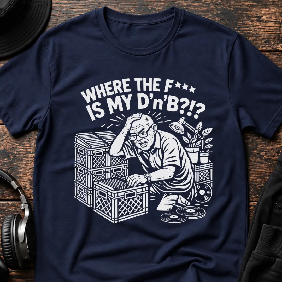 Where is my DnB T-Shirt flat lay by QUASIKERN
