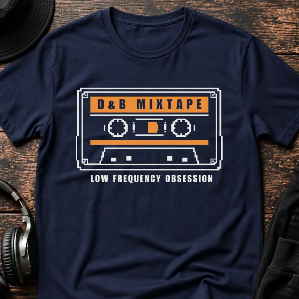Low Frequency Mixtape DnB T-Shirt flat lay by QUASIKERN