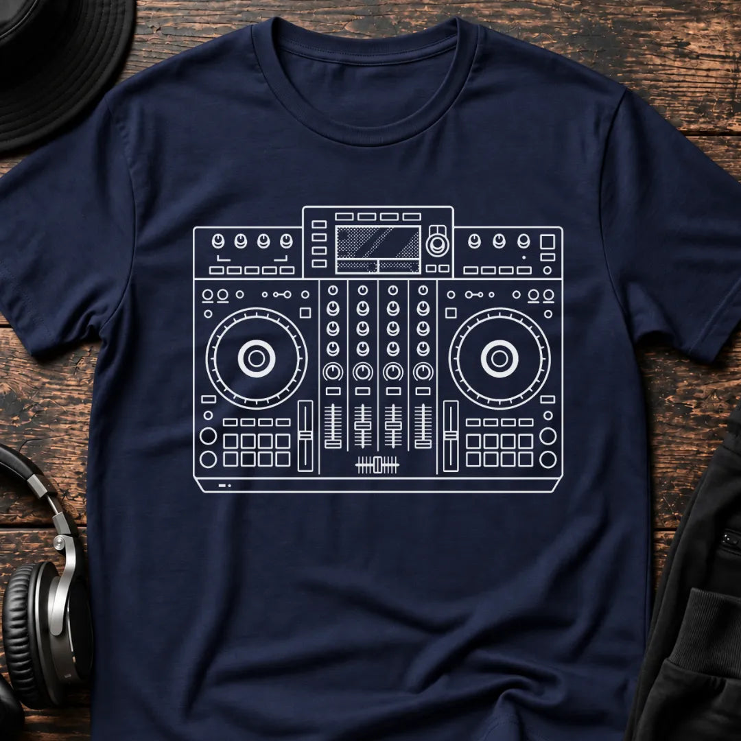 Dark Deck DnB T-Shirt flat lay by QUASIKERN