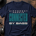 People Connected by Bass DnB T-Shirt flat lay by QUASIKERN