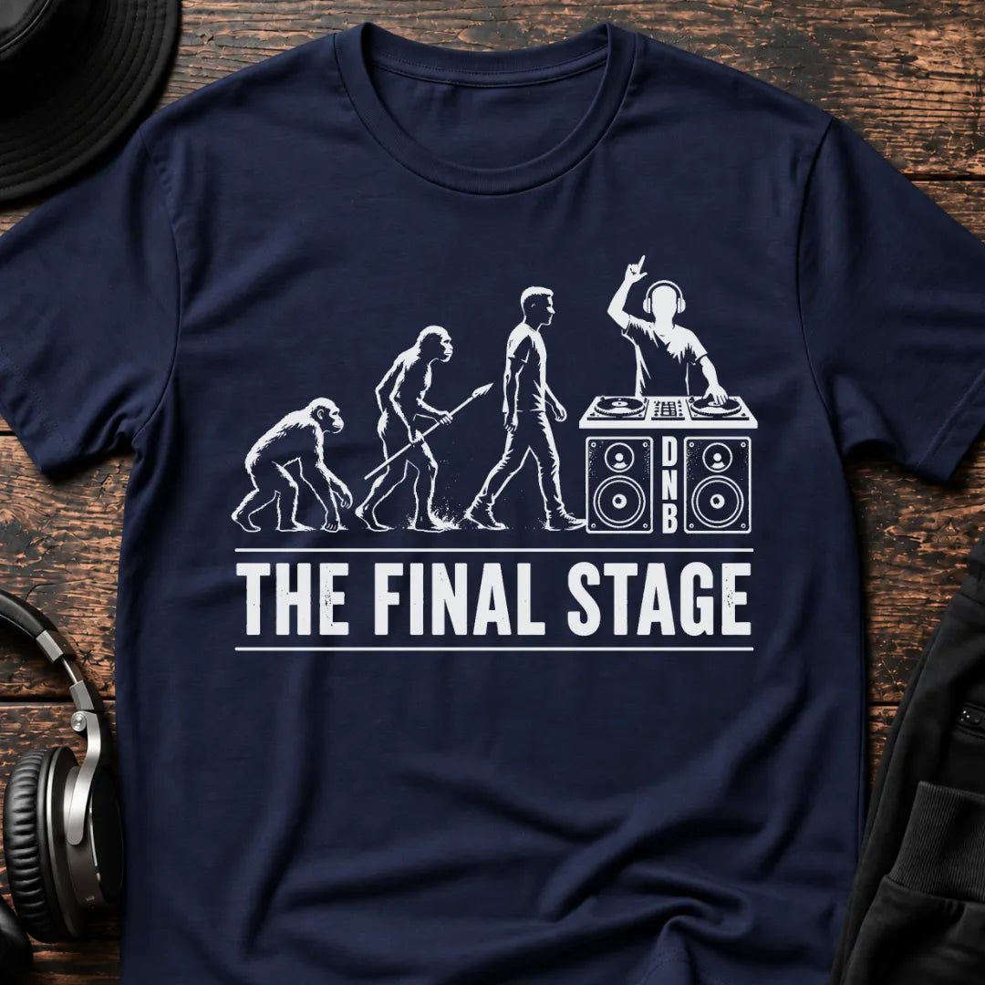 The Final Stage DJ T-Shirt flat lay by QUASIKERN