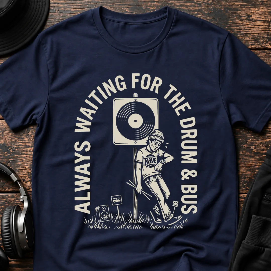 Always Waiting DnB T-Shirt flat lay by QUASIKERN