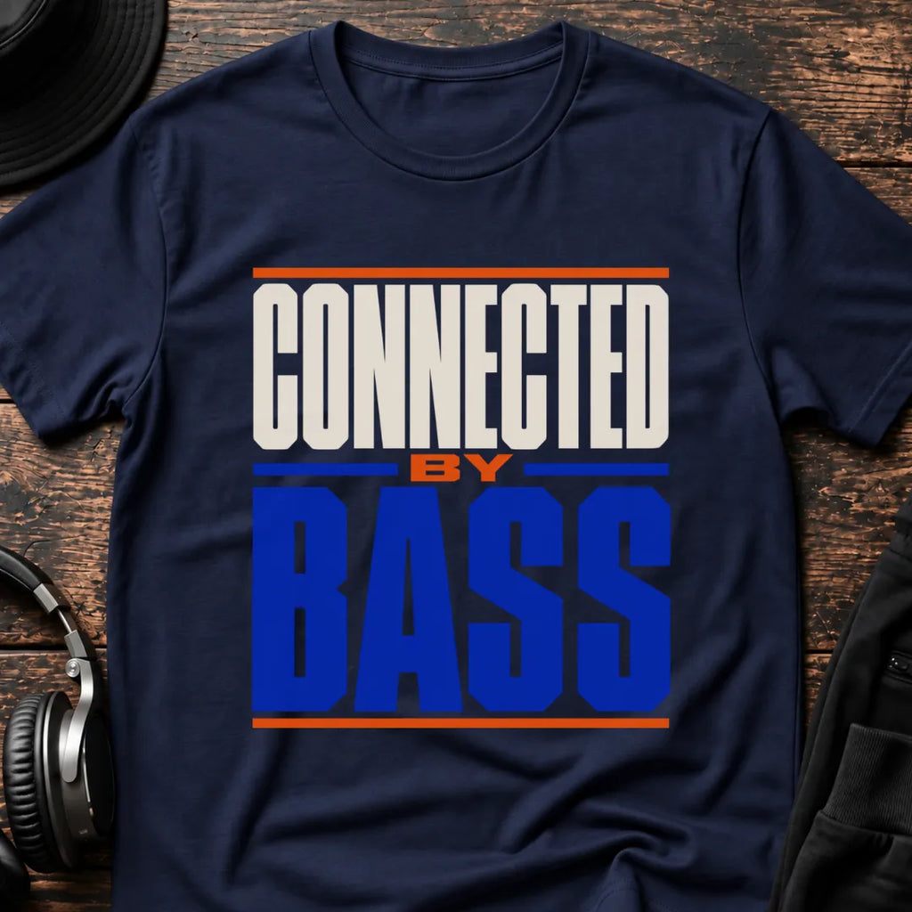 Connected by Bass DnB T-Shirt flat lay by QUASIKERN
