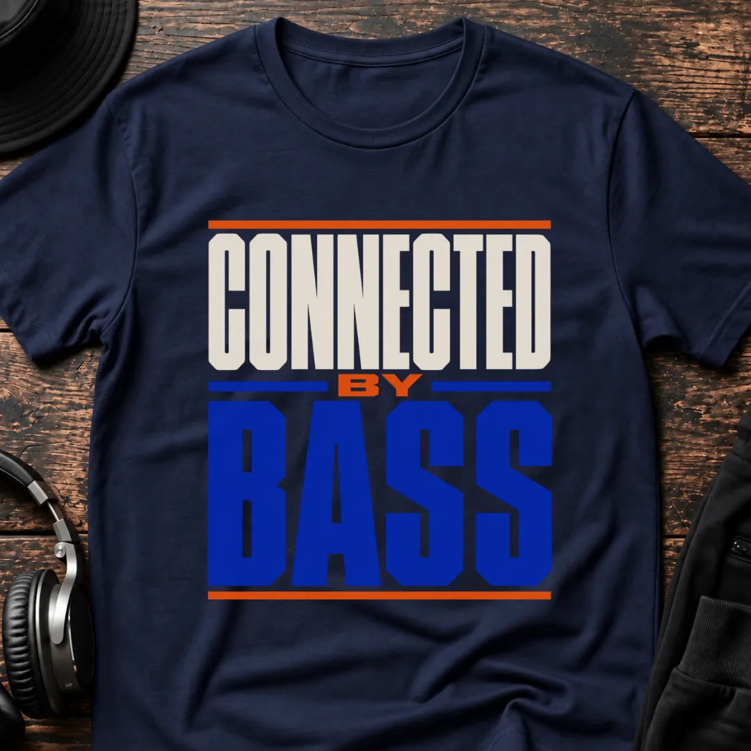 Connected by Bass DnB T-Shirt flat lay by QUASIKERN