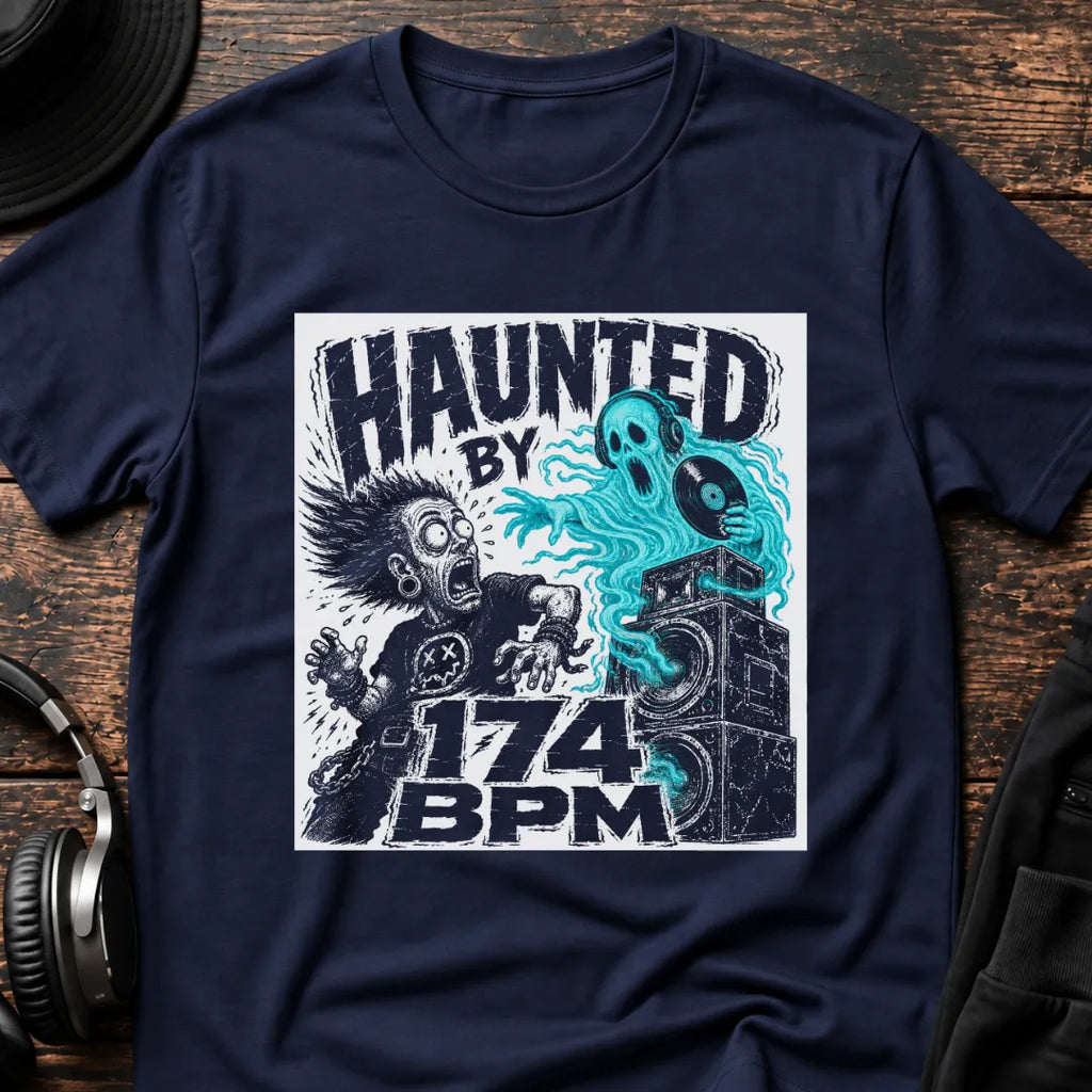 Haunted by 174 BPM DnB T-Shirt flat lay by QUASIKERN