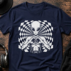 Alien Love Peace DnB T-Shirt flat lay by QUASIKERN