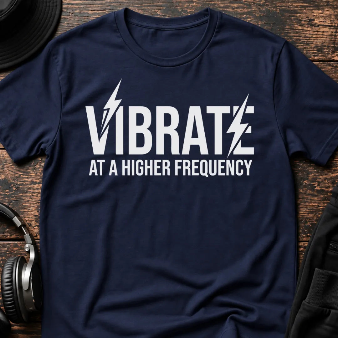 Higher Frequency DnB T-Shirt flat lay by QUASIKERN