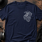 Heartbeat Chest DnB T-Shirt flat lay by QUASIKERN