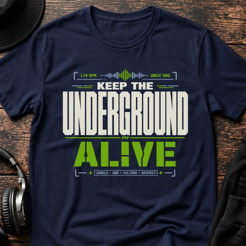 Keep The Underground Alive Jungle T-Shirt flat lay by QUASIKERN