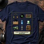 Level Up DnB T-Shirt flat lay by QUASIKERN