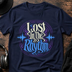 Lost in the Rhythm Rave T-Shirt flat lay by QUASIKERN