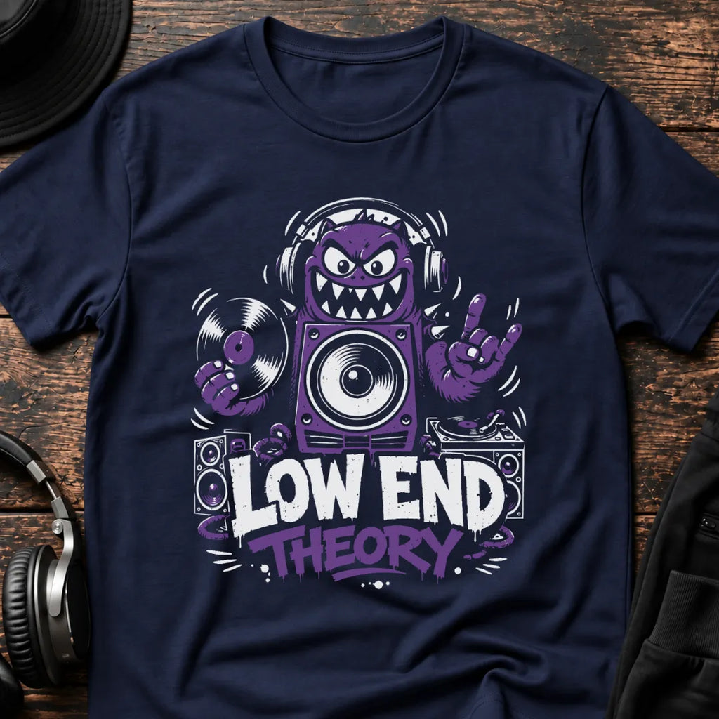 Low End Theory DnB T-Shirt flat lay by QUASIKERN