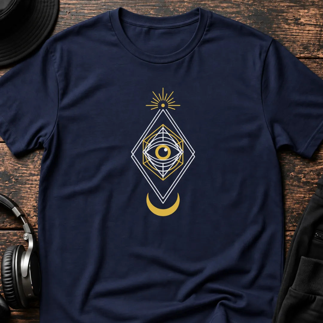 Lunar Eye Rave T-Shirt flat lay by QUASIKERN